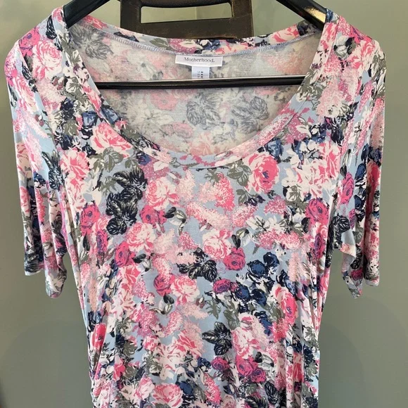 SOLD Motherhood Maternity Flowered fitted Dress Medium - Picture 7 of 8